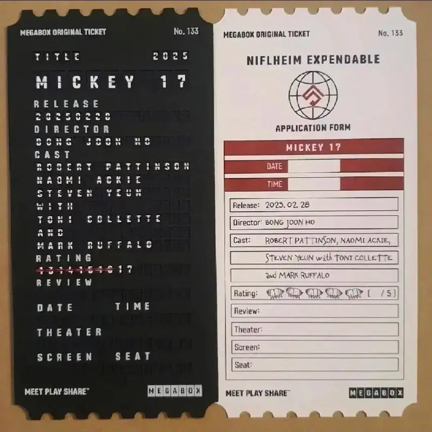 [BUNJANG] Mickey 17 Original Ticket / 미키17 오리지널티켓
