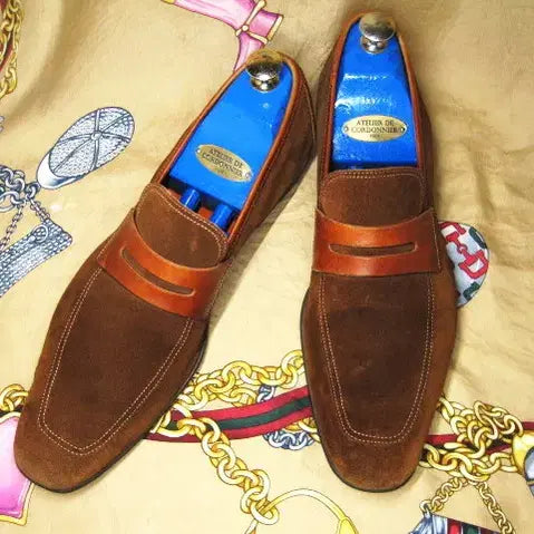 [BUNJANG] Magnanni Dark Brown Calfskin U-Tip Driving Loafers / 스페인명품 멕나니 다크브라운 카프스킨 U팁 드라이빙로퍼 285