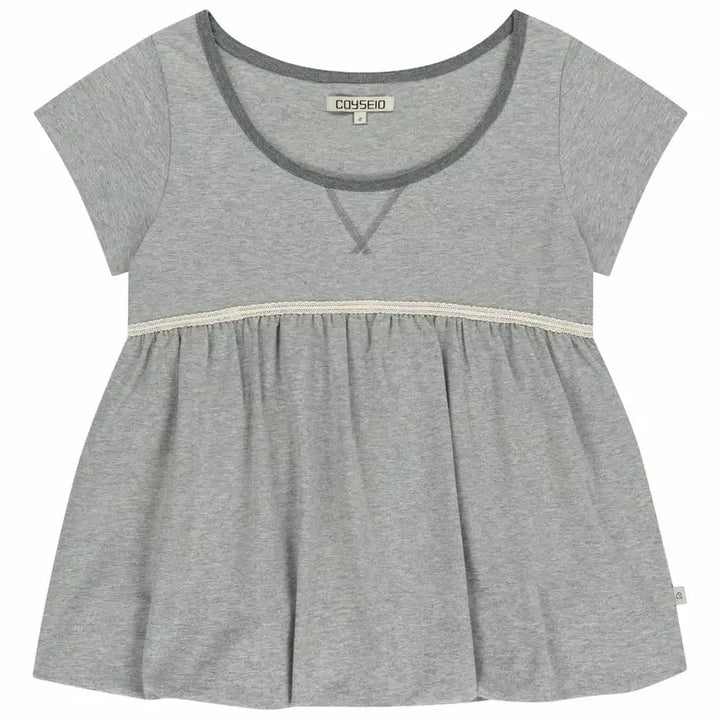 [BUNJANG] KOSEIO Lace Balloon T-Shirt Grey Size 2 / 코이세이오 레이스 벌룬티셔츠 그레이 2사이즈