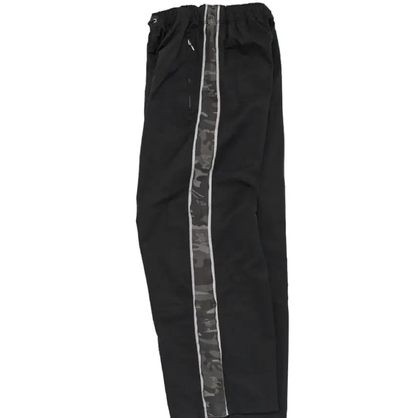 [BUNJANG] Polytru 1011 Nylon Track Pants Black Camo Snap / (1)폴리테루 1011 나일론 트랙 팬츠 사이드 카모 블랙 스냅-25ss