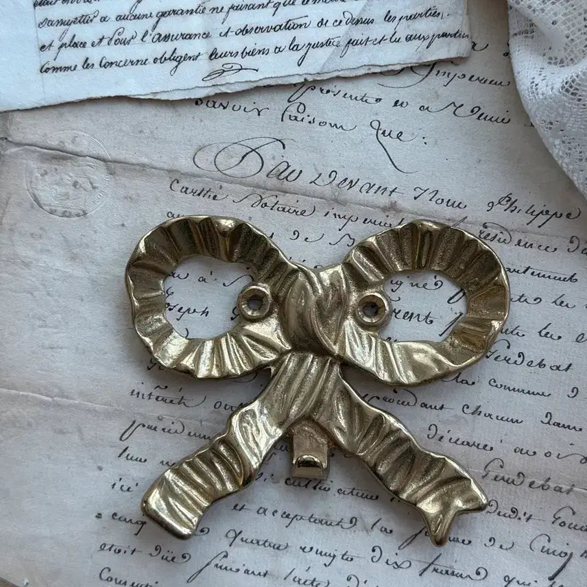 [BUNJANG] Brass Ribbon Hook Antique Decorative Hanger / 브라스 리본훅