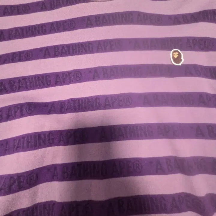 [BUNJANG] A Bathing Ape Purple Stripe Short Sleeve T-Shirt / A Bathing Ape 퍼플 스트라이프 반팔 티셔츠