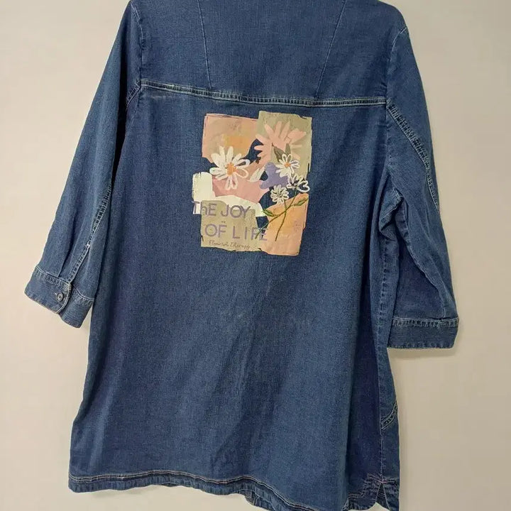 [BUNJANG] J.Sise Denim Long Shirt Jacket (Size 105, 4-Way Stretch) / 여성 지센. 청데님 롱 셔츠자켓 (사방스판105)