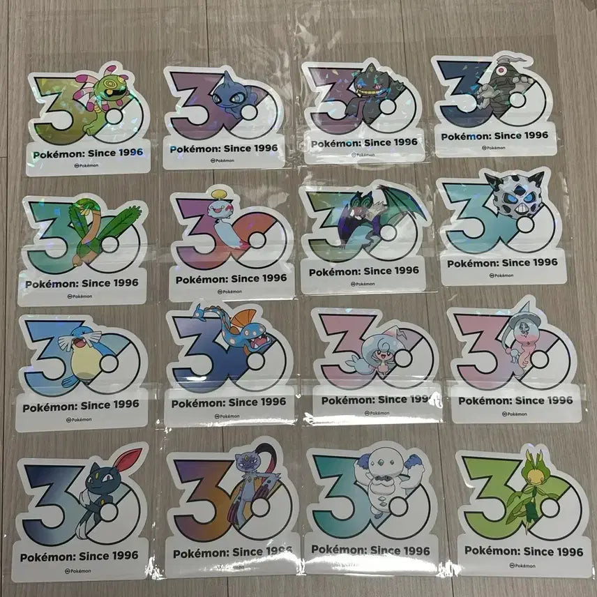 [BUNJANG] Pokemon 30th Anniversary Logo Sticker 70 Types Bundle Set / 포켓몬 30주년 로고 스티커 70종 일괄