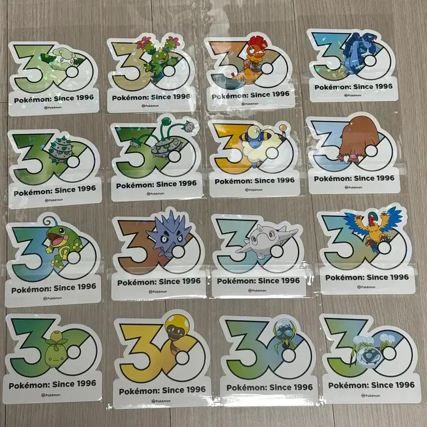 [BUNJANG] Pokemon 30th Anniversary Logo Sticker 70 Types Bundle Set / 포켓몬 30주년 로고 스티커 70종 일괄