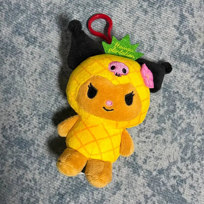 [BUNJANG] Sanrio Kuromi Pineapple Doll Keychain / 산리오 / 하와이 알로하 태닝 쿠로미 파인애플 인형 키링
