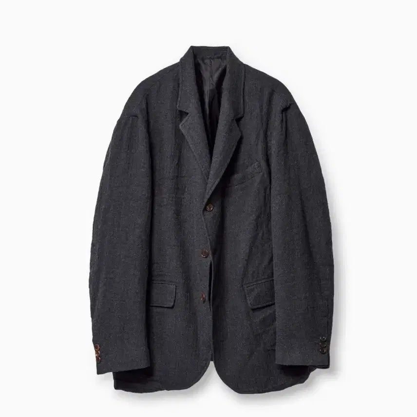 [BUNJANG] Earlesego Substance Boiled Wool Blazer Charcoal L / 이얼즈어고 서브스턴스 울 보일드 자켓 차콜 L