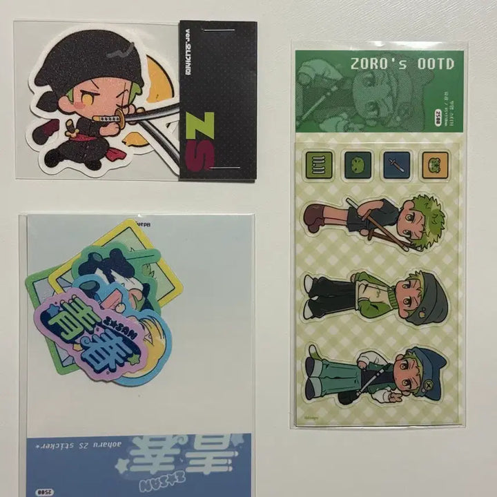 [BUNJANG] One Piece Zoro / Sanji / Zoro Shin Sticker Bundle Set / 원피스 담요님 조로 / 상디 / 조로산 스티커 일괄
