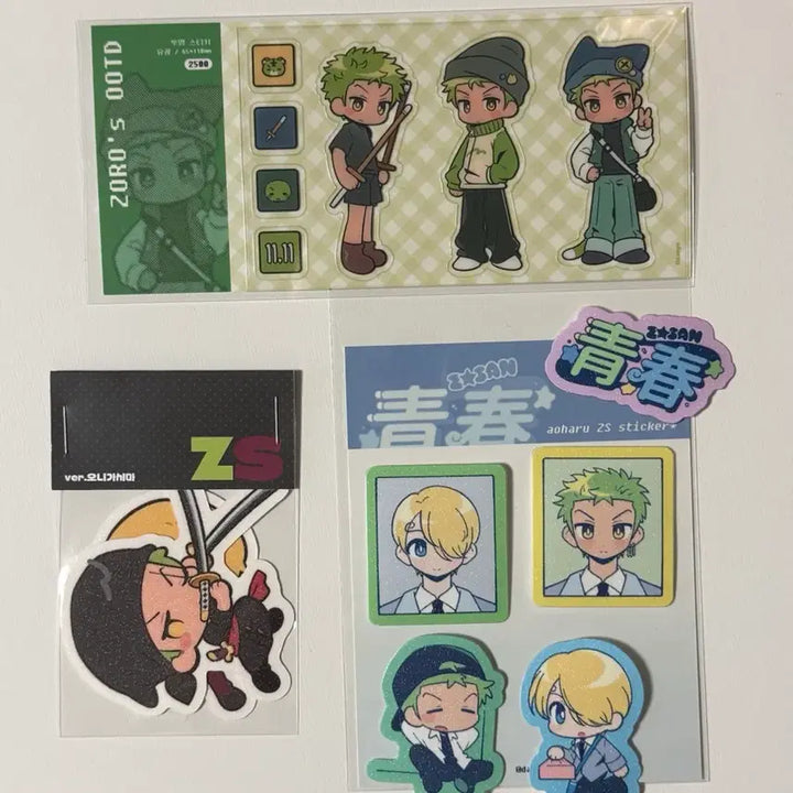 [BUNJANG] One Piece Zoro / Sanji / Zoro Shin Sticker Bundle Set / 원피스 담요님 조로 / 상디 / 조로산 스티커 일괄