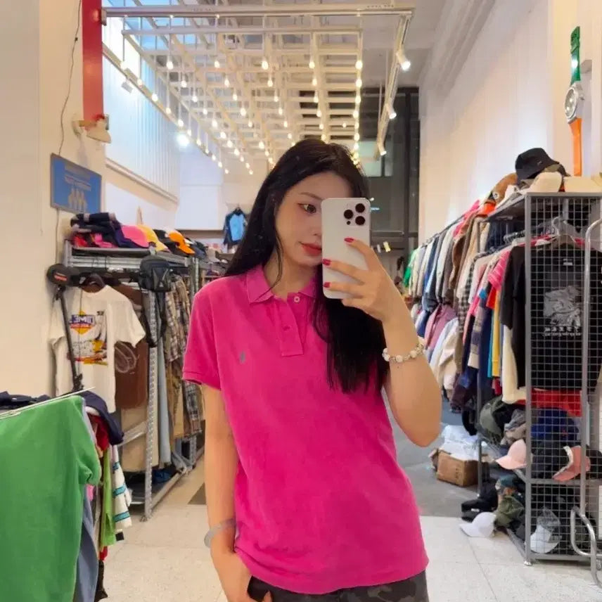 [BUNJANG] U.S. Polo Assn. Pink Short Sleeve Polo Shirt - Size S / 핑크 반팔 us 폴로 assn S사이느