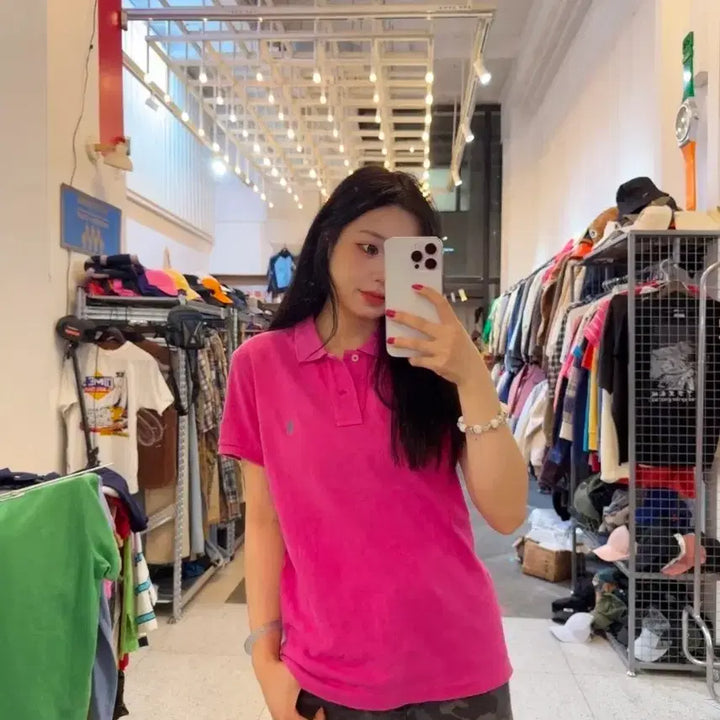 [BUNJANG] U.S. Polo Assn. Pink Short Sleeve Polo Shirt - Size S / 핑크 반팔 us 폴로 assn S사이느
