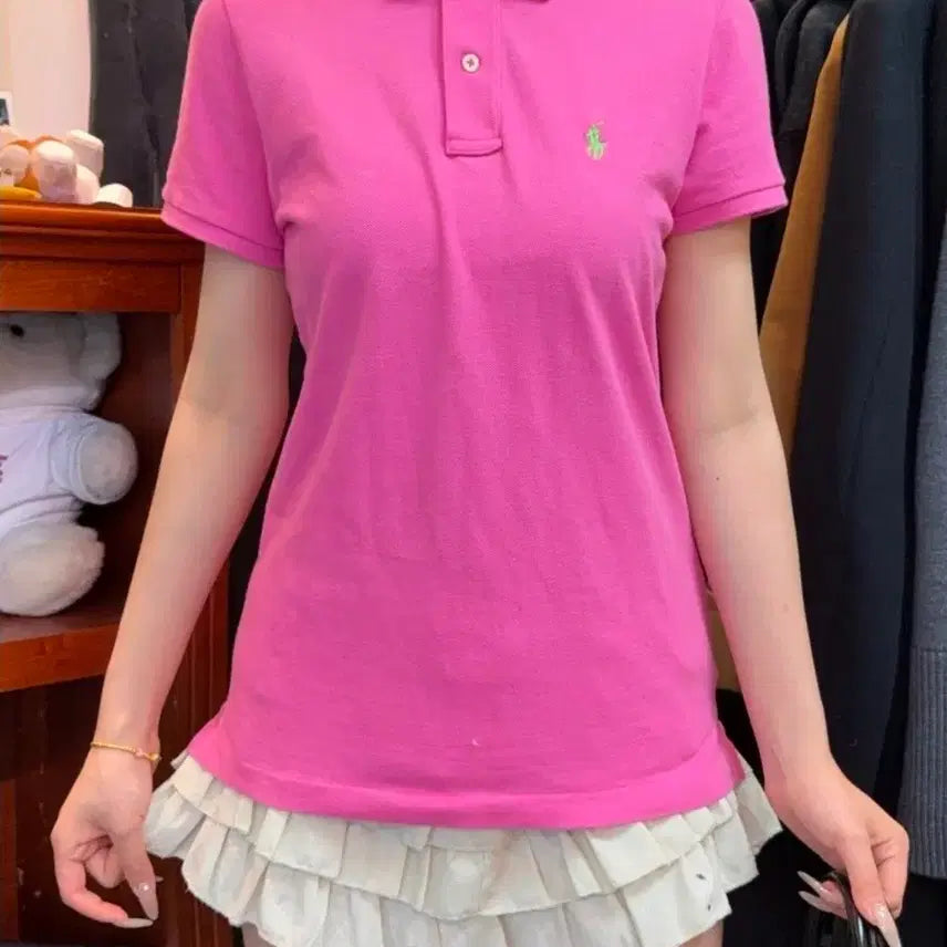 [BUNJANG] U.S. Polo Assn. Pink Short Sleeve Polo Shirt - Size S / 핑크 반팔 us 폴로 assn S사이느