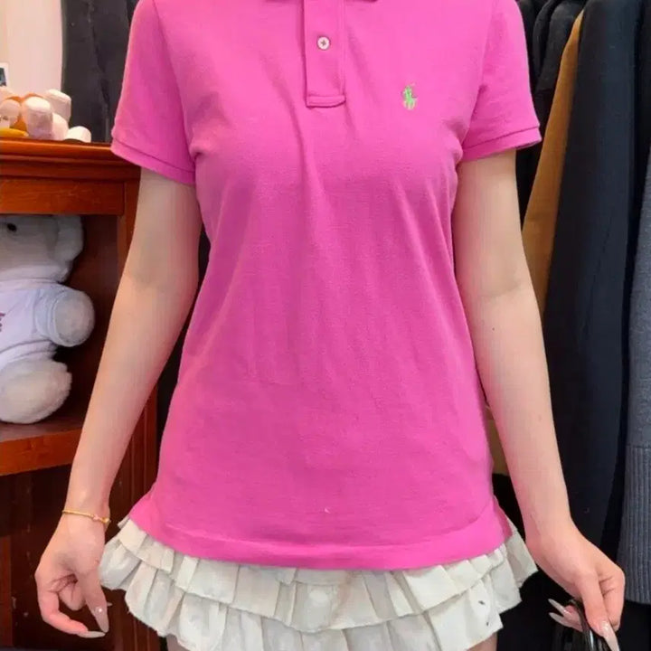 [BUNJANG] U.S. Polo Assn. Pink Short Sleeve Polo Shirt - Size S / 핑크 반팔 us 폴로 assn S사이느
