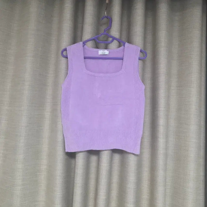 [BUNJANG] Obzee Lavender Square Neck Knit Vest / 오브제(Obzee) 라벤더 스퀘어넥 니트 베스트