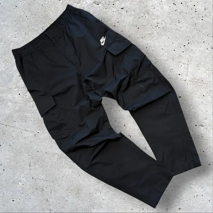 [BUNJANG] Nike Black Cotton Cargo Pants / [M] 나이키 블랙 코튼 카고 바지 팬츠 E40