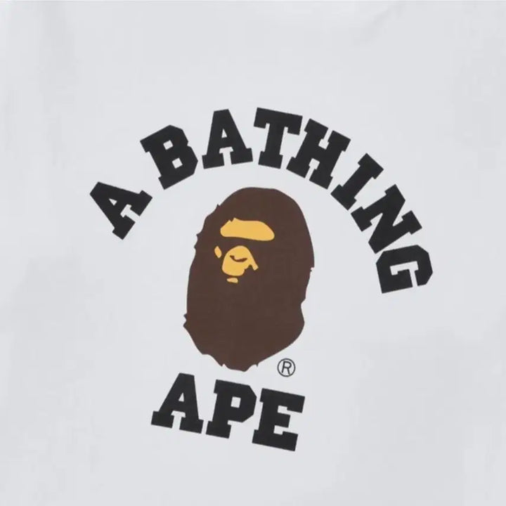 [BUNJANG] BAPE College Short Sleeve T-Shirt (White) / 베이프 컬리지 반팔티 (화이트)