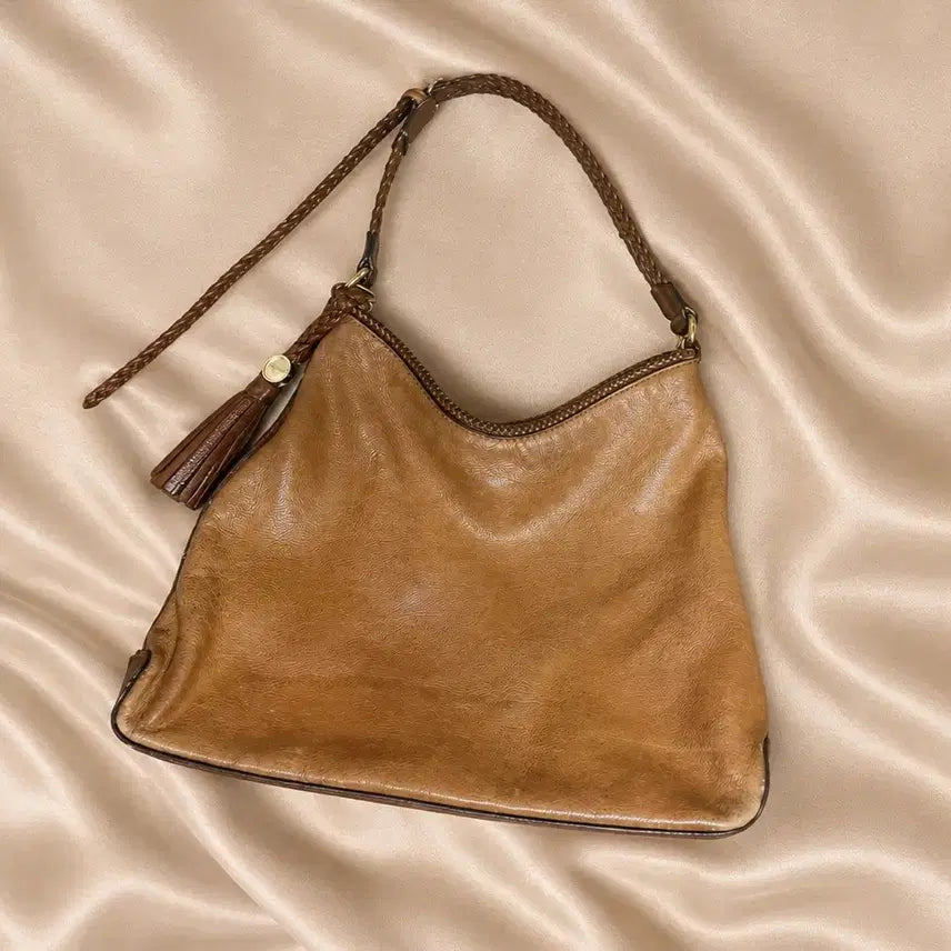 [BUNJANG] Gucci Marrakesh Tassel Hobo Bag / 구찌 마라케시 카멜 브라운 가죽 태슬 호보백