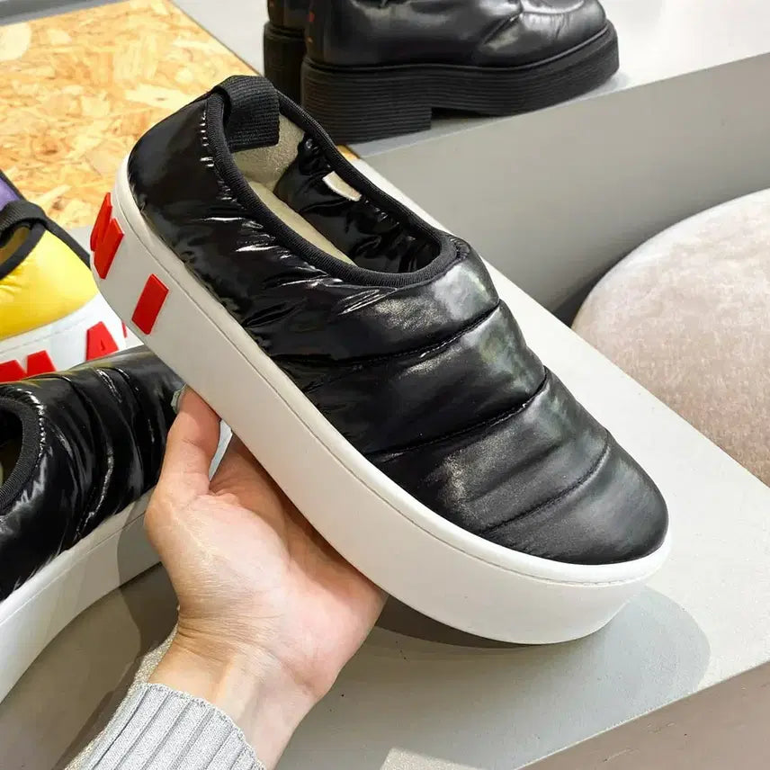 [BUNJANG] Marni Black Puffer Nylon Slip-On Platform Sneakers / 명품 MARNI 마르니 블랙 푸퍼 나일론 슬립온 플랫폼 스니커즈 38