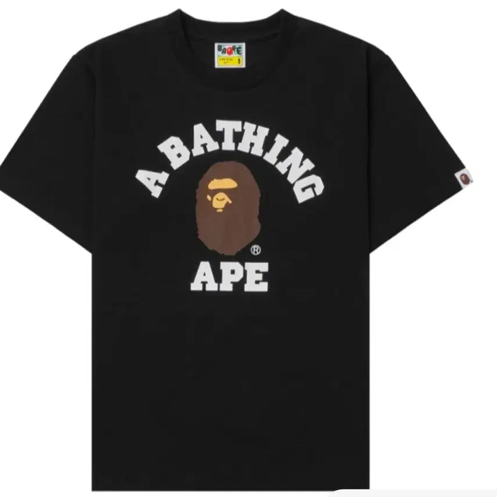[BUNJANG] BAPE College Short Sleeve T-Shirt (Black) / 베이프 컬리지 반팔 (블랙)