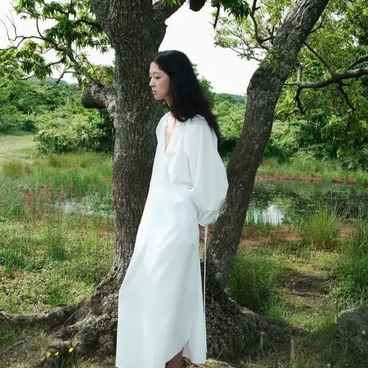 [BUNJANG] lexx finger marche Puff Sleeve Dress White / lfm Puff Sleeve Dress