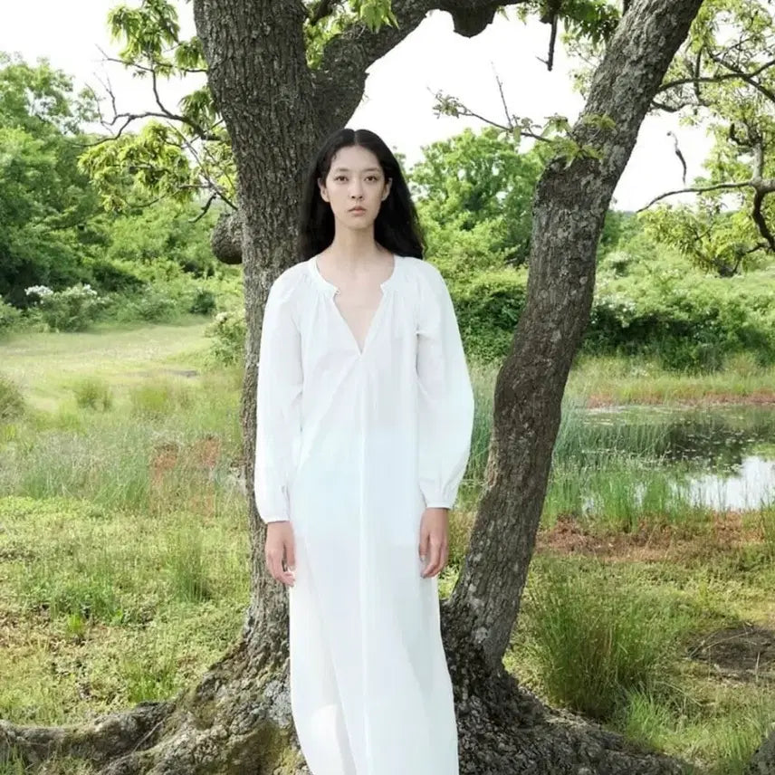 [BUNJANG] lexx finger marche Puff Sleeve Dress White / lfm Puff Sleeve Dress