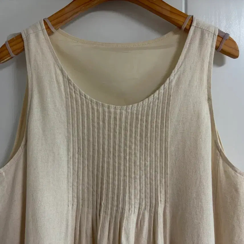 [BUNJANG] Vintage Sleeveless Linen Maxi Dress M / (일본 수입 빈티지)나시 원피스 롱 민소매 여름 마 린넨 M