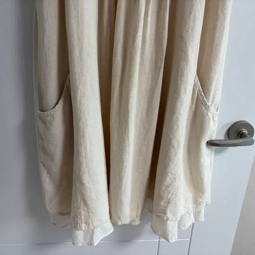 [BUNJANG] Vintage Sleeveless Linen Maxi Dress M / (일본 수입 빈티지)나시 원피스 롱 민소매 여름 마 린넨 M