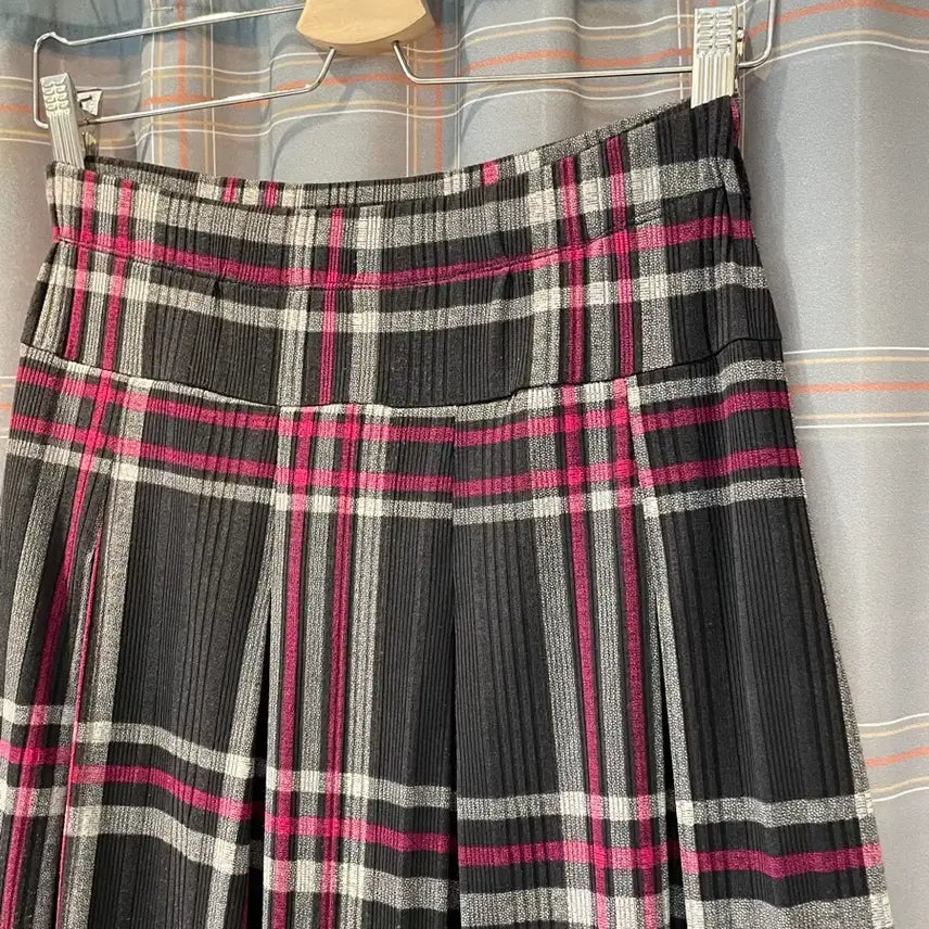 [BUNJANG] Japanese Vintage Check Pleated Skirt / 일본빈티지 체크플리츠 밴딩스커트