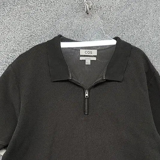[BUNJANG] COS Grey Casual Half-Zip Short Sleeve Polo T-Shirt M / 코스 그레이 캐주얼 반집업 반팔 카라티 M