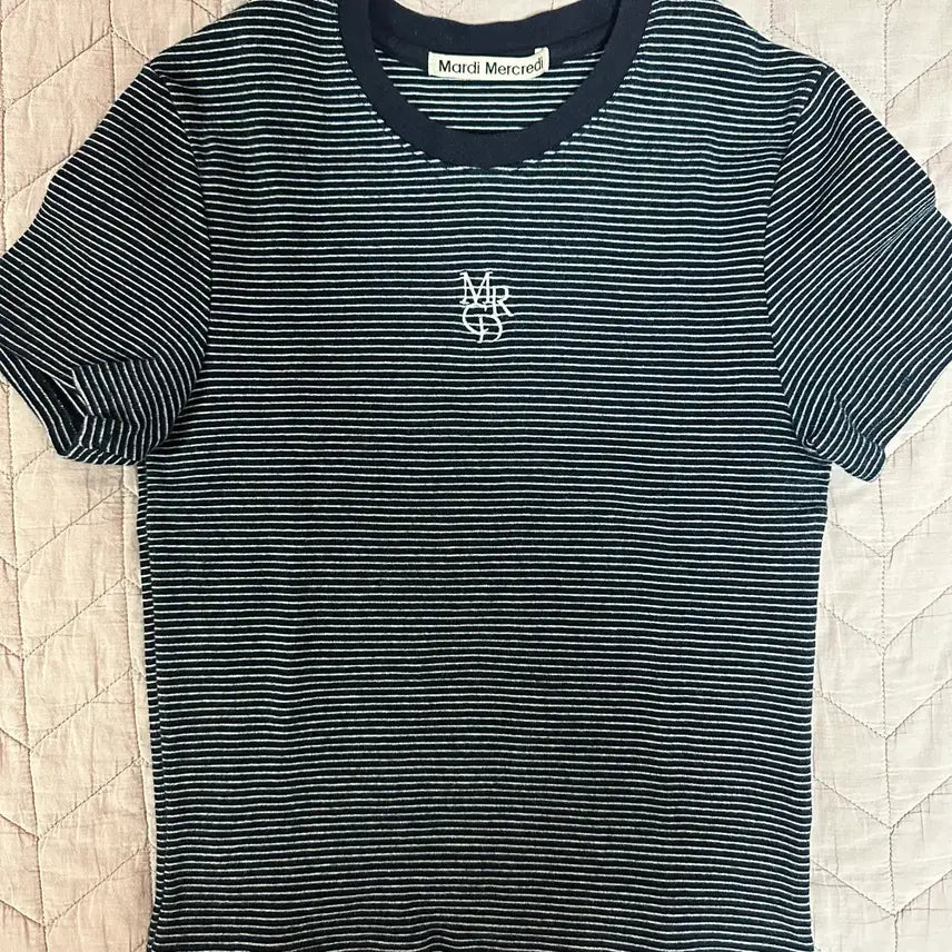 [BUNJANG] Mardi Mercredi Striped Short-Sleeve T-Shirt / 마르디 메크르디 반팔