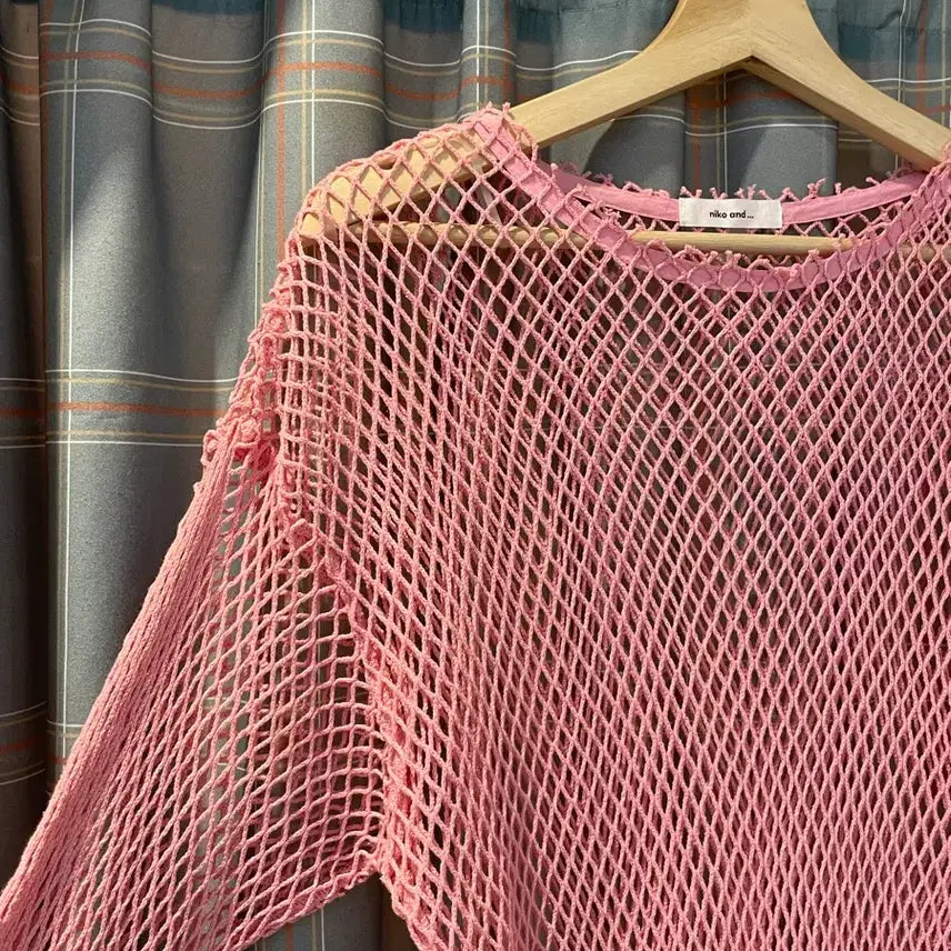 [BUNJANG] Niko and Pink Net Long Sleeve Shirt / Niko and 핑크색 네트롱슬리브