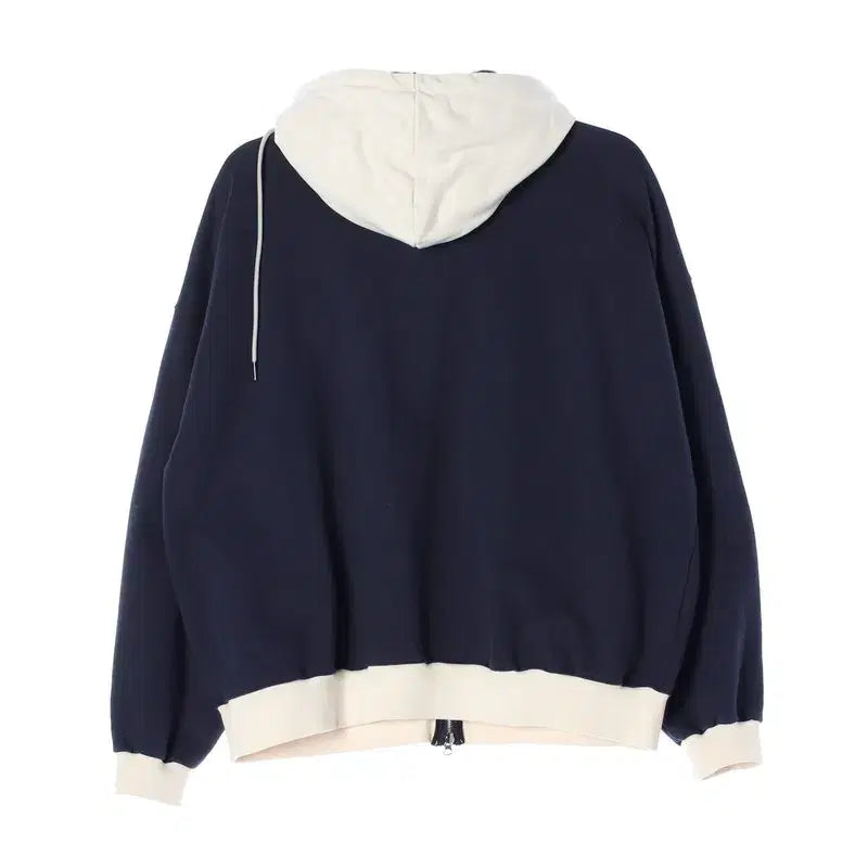 [BUNJANG] Maison de Merci Navy Color-Blocked Hooded Zip-Up Jacket L / 메종드메르시 네이비 배색 후드 집업 L