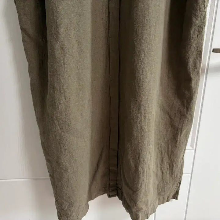 [BUNJANG] Japanese Import Vintage Khaki Half-Sleeve Pocket Casual Shirt Dress / (일본 수입 빈티지)롱 셔츠 원피스 카키 반팔 포켓 캐주얼 마
