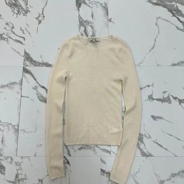[BUNJANG] Naked Cashmere Ribbed Knit Sweater - Ivory / 네이키드 캐시미어 아이보리 골지 니트