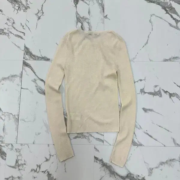 [BUNJANG] Naked Cashmere Ribbed Knit Sweater - Ivory / 네이키드 캐시미어 아이보리 골지 니트