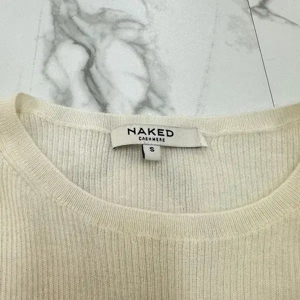 [BUNJANG] Naked Cashmere Ribbed Knit Sweater - Ivory / 네이키드 캐시미어 아이보리 골지 니트