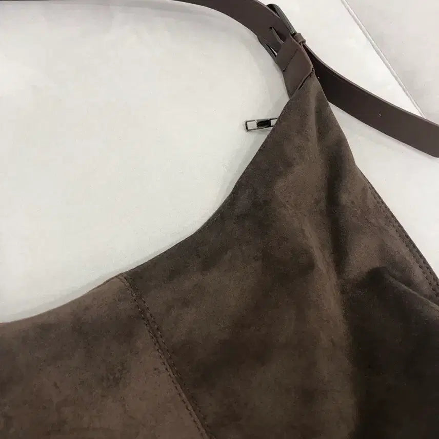 [BUNJANG] Suede Hobo Bag Shoulder Bag Brown / 새상품) 스웨이드 호보백 숄더백 브라운