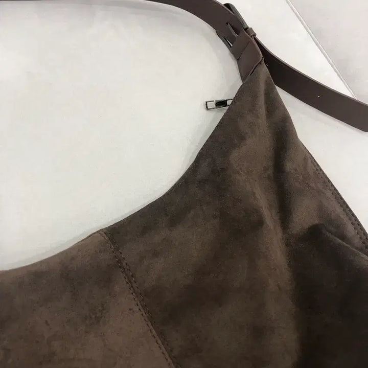 [BUNJANG] Suede Hobo Bag Shoulder Bag Brown / 새상품) 스웨이드 호보백 숄더백 브라운