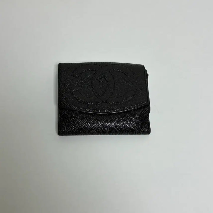 [BUNJANG] Chanel Vintage Black Caviar Bi-fold Wallet / 빈티지 샤넬 블랙 캐비어 반지갑