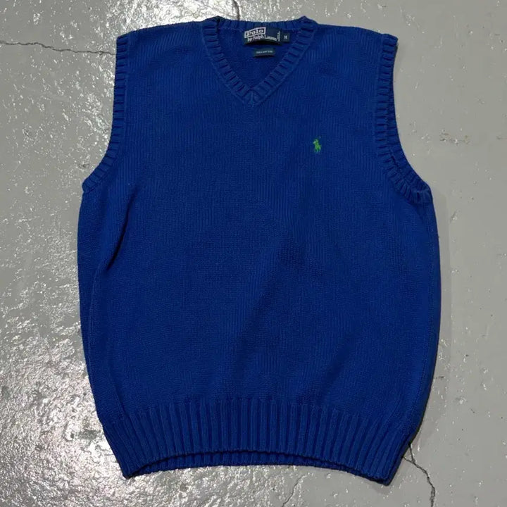 [BUNJANG] Polo Ralph Lauren Blue Knit Vest / 폴로 랄프로렌(Polo Ralph Lauren) 블루 니트 베스트