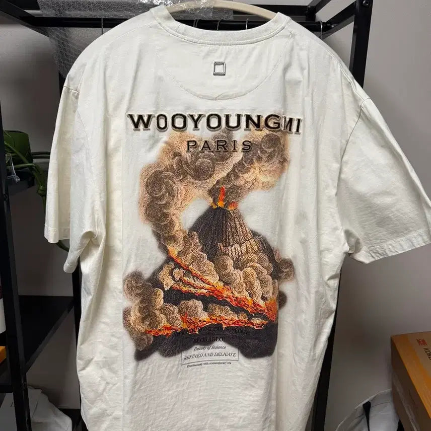 [BUNJANG] WooYoungMi Volcano T-Shirt White / {A+/52} 우영미 볼케이노 반팔 화이트
