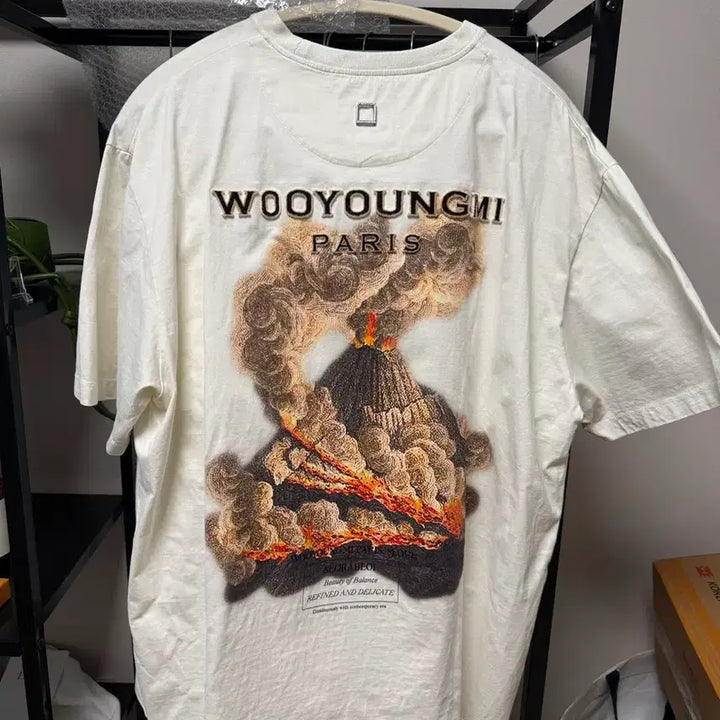[BUNJANG] WooYoungMi Volcano T-Shirt White / {A+/52} 우영미 볼케이노 반팔 화이트
