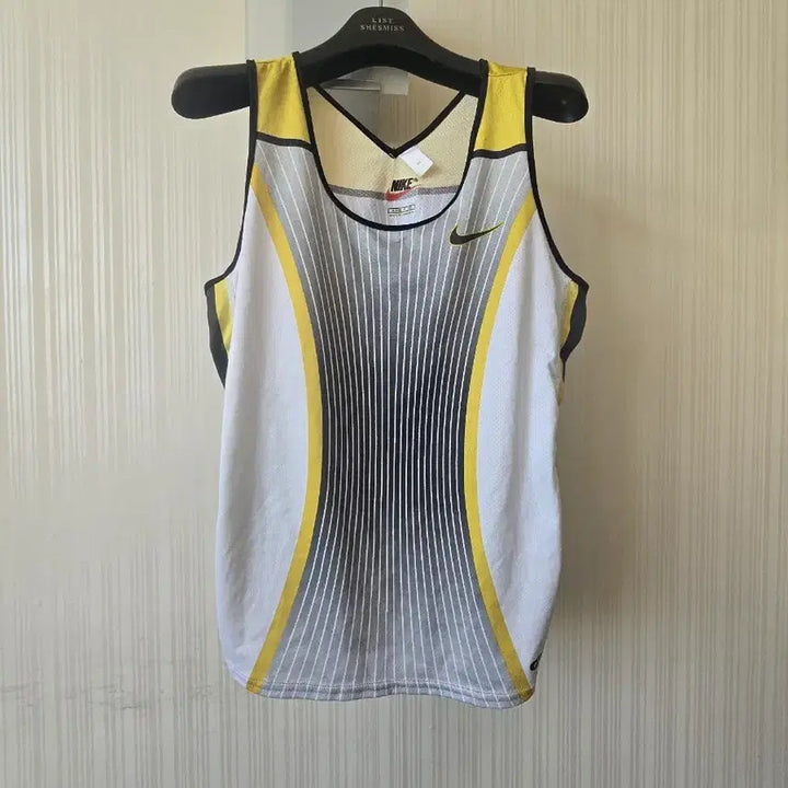 [BUNJANG] Nike Sleeveless T-Shirt Yellow/Gray - Size S / 나이키 옐로우/그레이 배색 민소매 티셔츠 S
