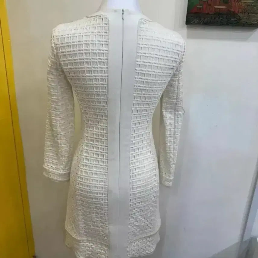 [BUNJANG] It Michaa Ivory Tweed Flare Dress / 잇미샤 아이보리 트위드 플레어 원피스/하객룩 데이트룩 여친룩