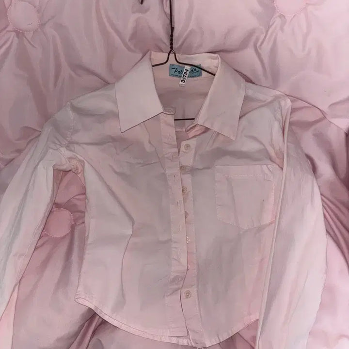 [BUNJANG] Fayelade Pink Cropped Shirt / 페일제이드 크롭 셔츠