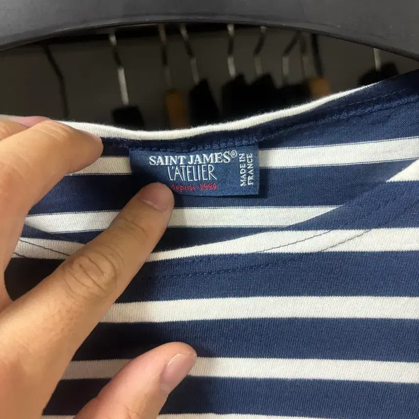 [BUNJANG] Saint James Navy Stripe Long Sleeve T-Shirt Size S / 세인트제임스 네이비 스트라이프 긴팔 티셔츠 S