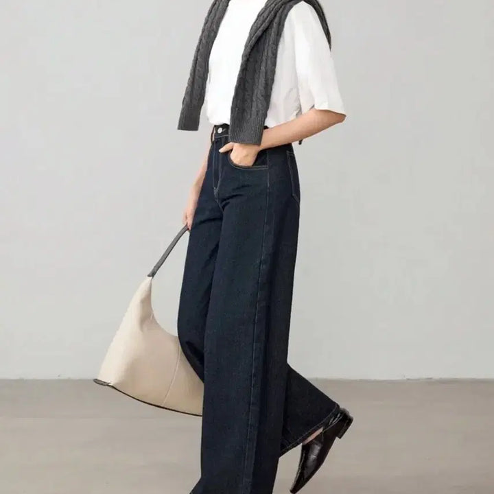 [BUNJANG] Wide Leg Denim Pants - Size S / 와이드 데님 팬츠 S사이즈