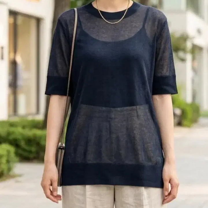 [BUNJANG] COS Sheer Short Sleeve Knit M / 코스 시스루 반팔 니트 M(~66)