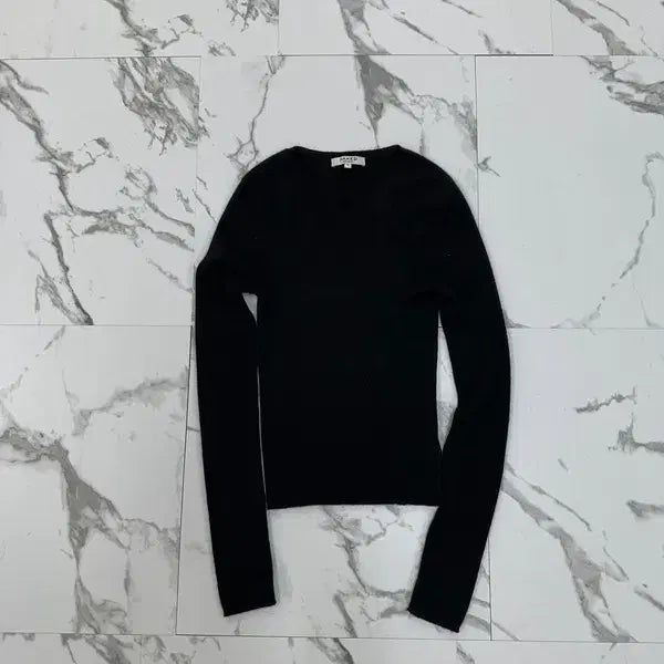 [BUNJANG] Naked Cashmere Black Ribbed Knit Sweater / 네이키드 캐시미어 블랙 골지 니트