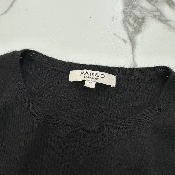 [BUNJANG] Naked Cashmere Black Ribbed Knit Sweater / 네이키드 캐시미어 블랙 골지 니트
